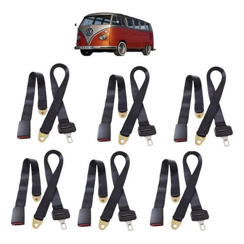 Cinto De Segurança Traseiro Kombi - 6 Peças Completo