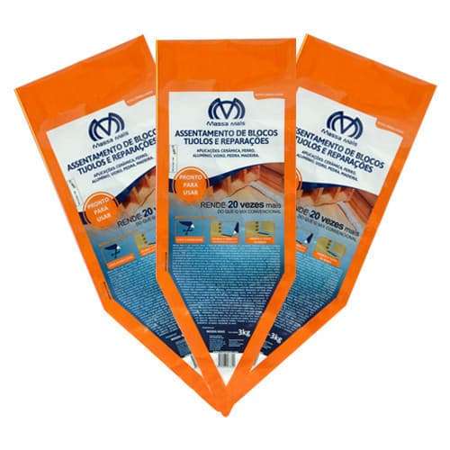 Kit 3 Packs Argamassa massa Polimérica Cola Blocos E Tijolos 3kg