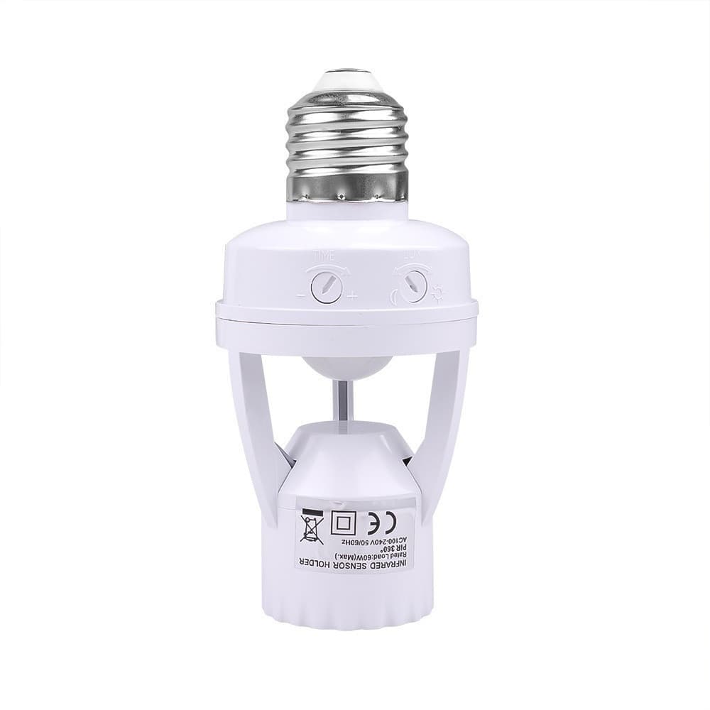 Kit 1/2/3/4 PÇ Sensor de Movimento para lâmpada Soquete E27 c/ sensor de presença Bivolt 110V~220V Max 60W