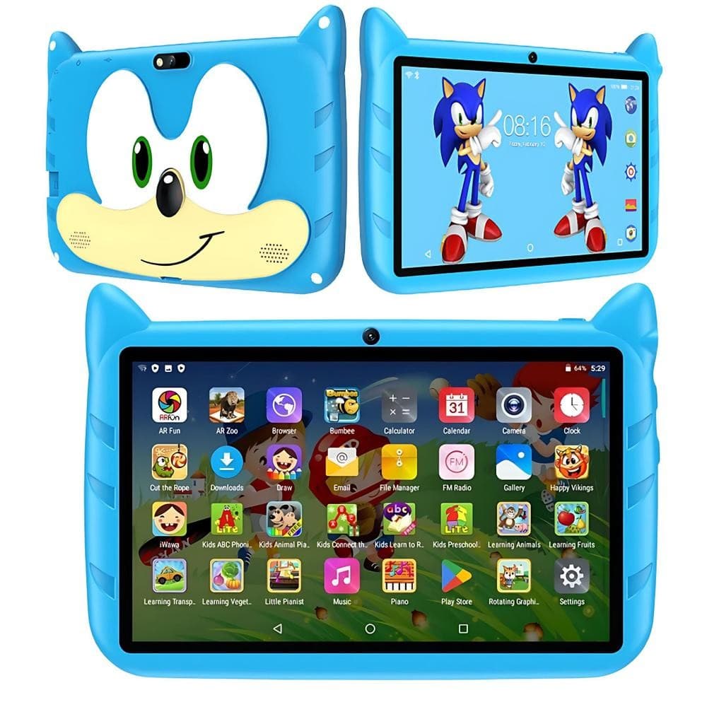 Tablet Infantil 64GB Android 13 4GB RAM Quadcore Câmera 4MP WiFi YouTube Kids Play Store Diversão e Aprendizado Tablet