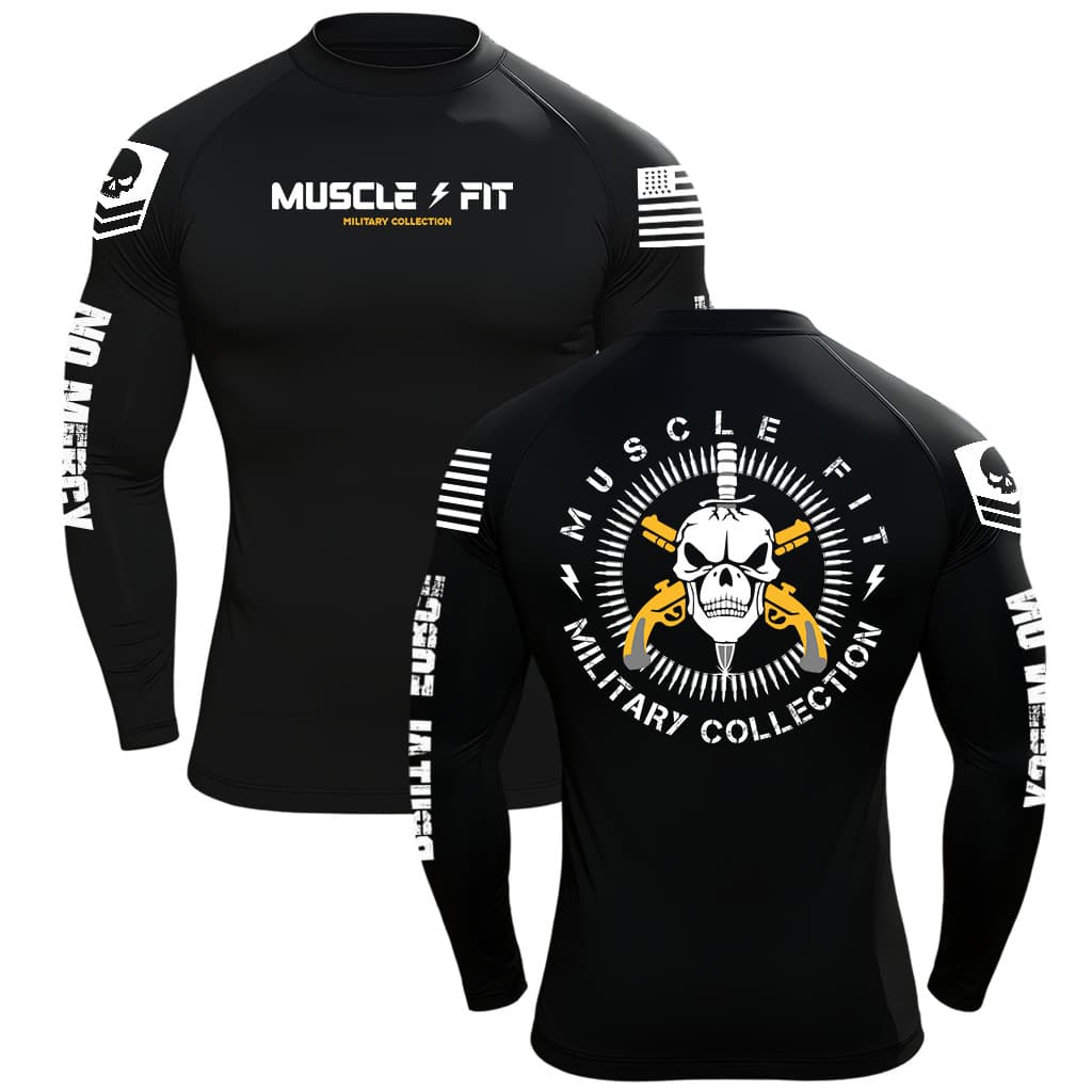 Camiseta Dry Fit Manga Longa Masculina Bope Military Muscle Fit