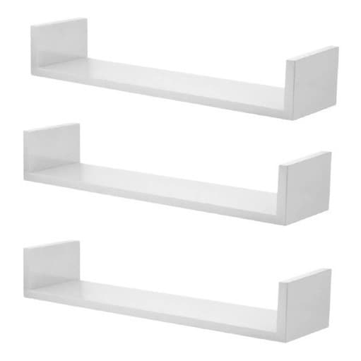 Kit 4 Prateleira Nichos U Livros 30x10 Mdf Branco 15mm