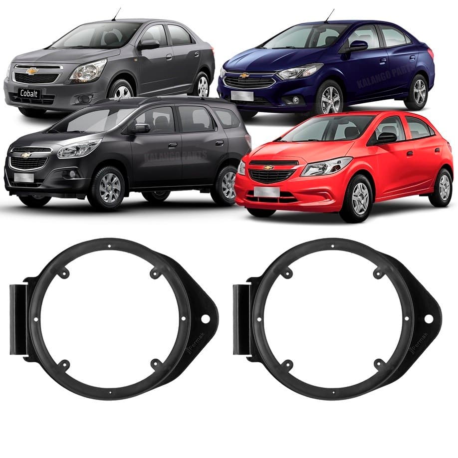 Kit Par Aro Adaptador Alto Falante Chevrolet Cobalt Onix Spin Prisma