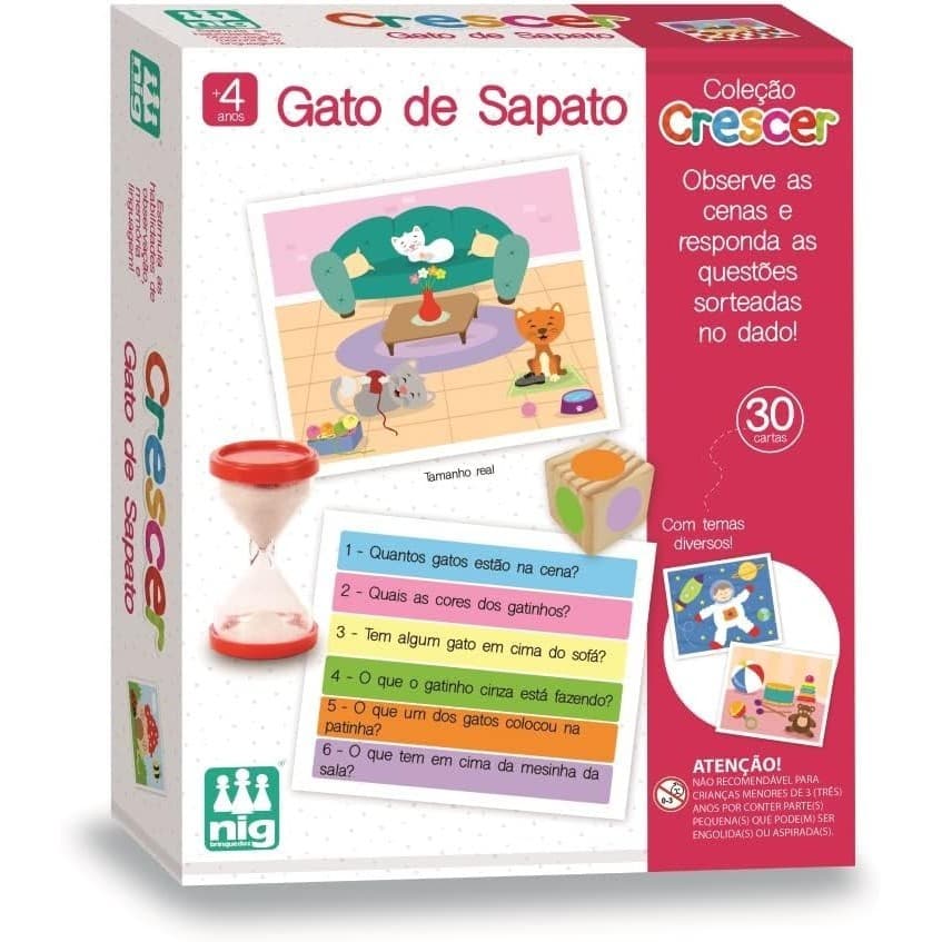 JOGO PEDAGOGICO GATO DE SAPATO - MADEIRA CRESCER - NIG