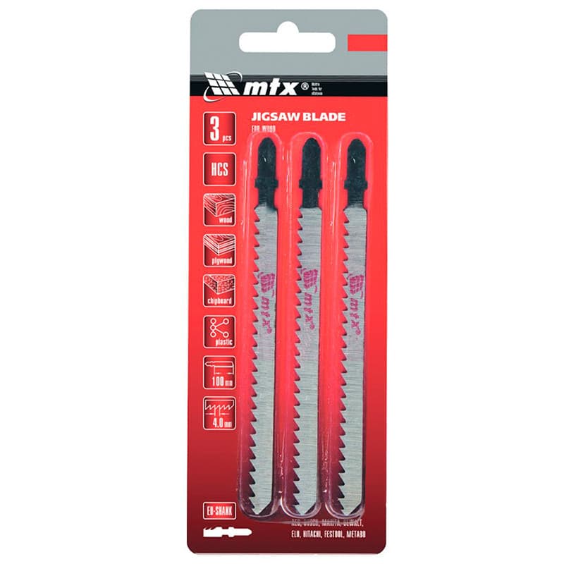 Kit com 3 Pecas Laminas de Serra Tico-Tico 75 x 2,5mm Madeira MTX