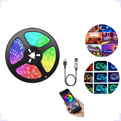Fita Led 5 Mts Rgb Dupla Face Colorido Premium Rgb 5mt Iluminação Piscina Sanca Env 24h Tensão De Operação 12v 110v/