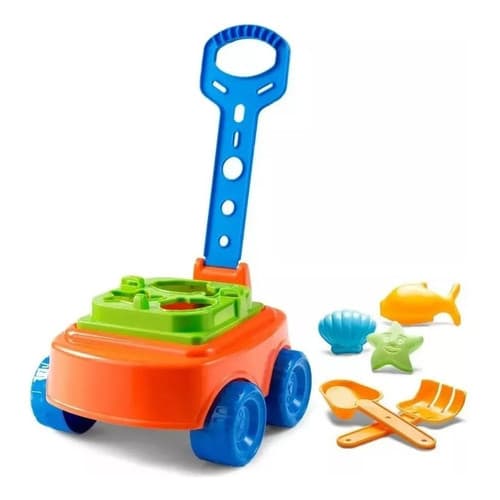 Carrinho Mileva Com Pá E Rastelo E Forminhas Cardoso Toys