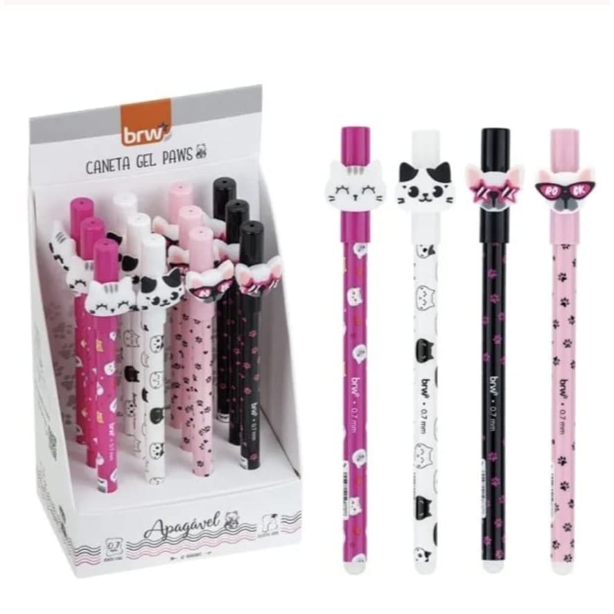Caneta Gel Esferográfica 0.7 Apagável Paws Best Friend - BRW - 4 opções