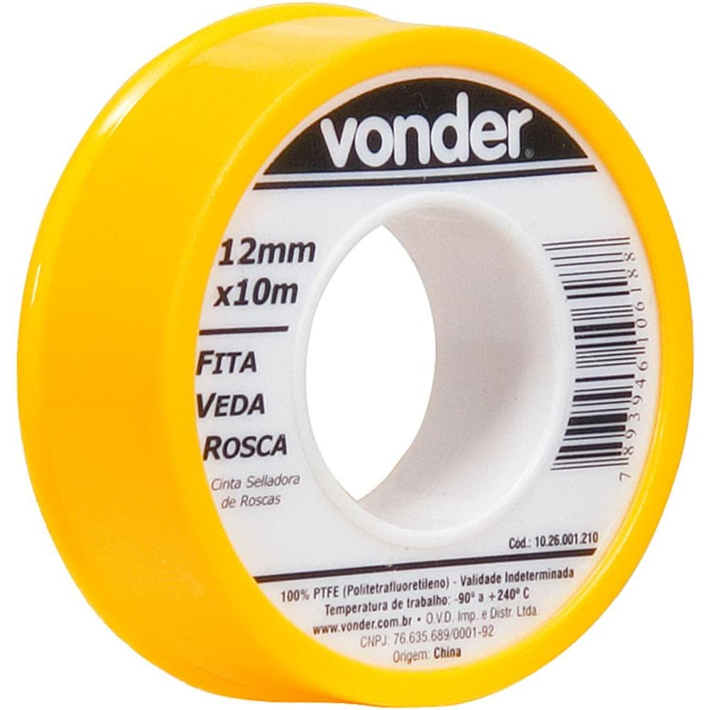 Fita Veda Rosca 18mmx50m Ptfe Teflon Vonder