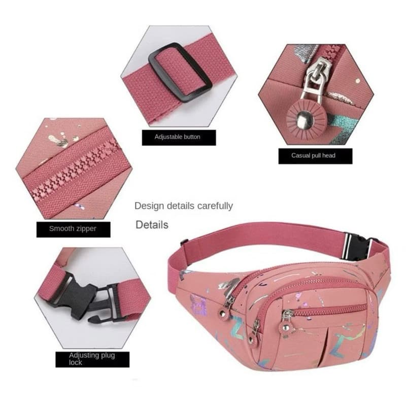 Bolsa Pochete Feminina Estilosa Esportiva Porta Celular Impermeável Para Ombro Peito e Cintura