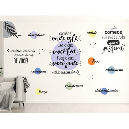 Adesivo Papel de Parede Motivação Frases Disciplina e Acredite BF38 – Decoração Inspiradora