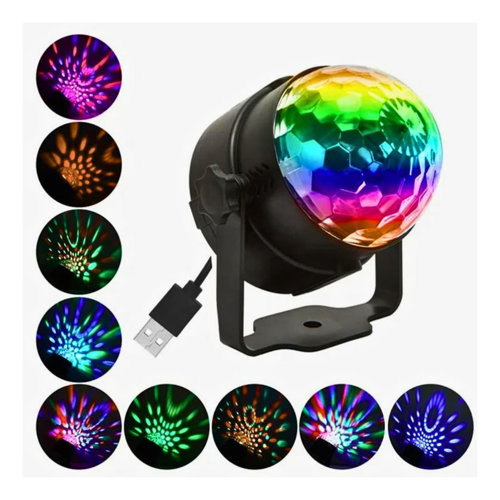 Mini Globo Jogo De Luz USB Discoteca RGB Mistura de Cores Para Festa DJ LEY2146