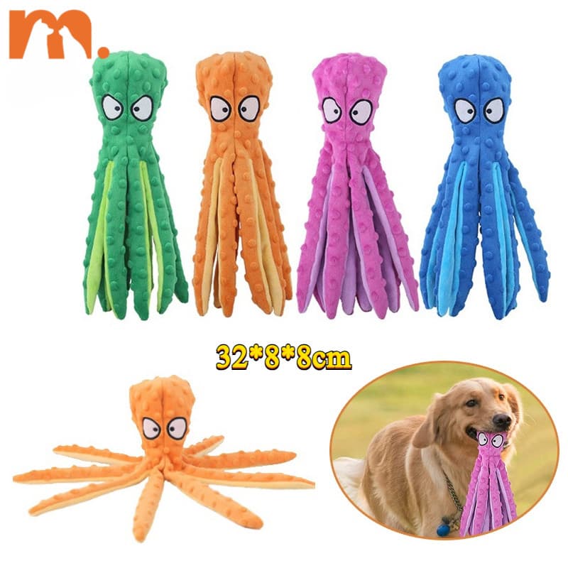[Muhsinpet] Polvo brinquedo de pelúcia para Cachorro Resistente à mordida brinquedo para animais de estimação