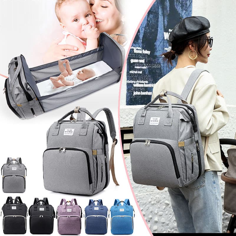 Mochila Maternidade  Portátil Para Bebê,  Multifuncional, Vira Berço Impermeável, Viagem Bolsa Da Mamãeao Ar Livre