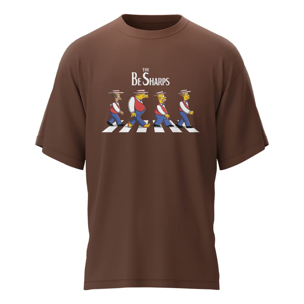 Camiseta Masculina The Beatles Be Sharps Simpsons Algodão Estilo Rock