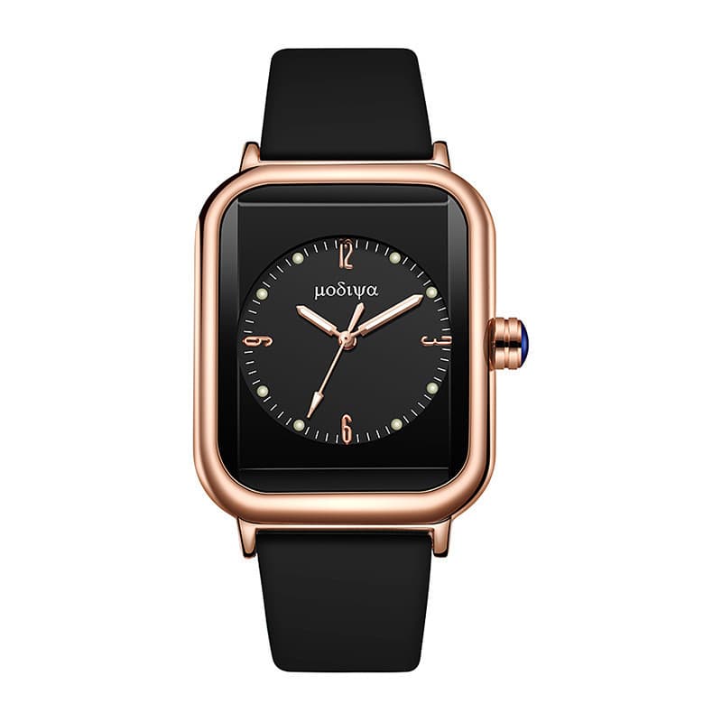 Relógio de quartzo luminoso quadrado literário influenciador moda cor Silicone pequeno relógio quadrado masculino femini