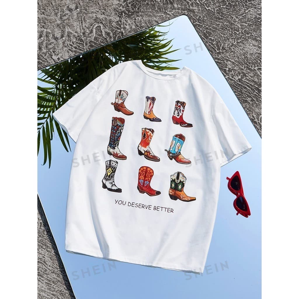 Camiseta Feminina Estampada Várias Botas Country You Deverse Better Moda Sertaneja Rodeio Camisa 100% Algodão Envio Rápido