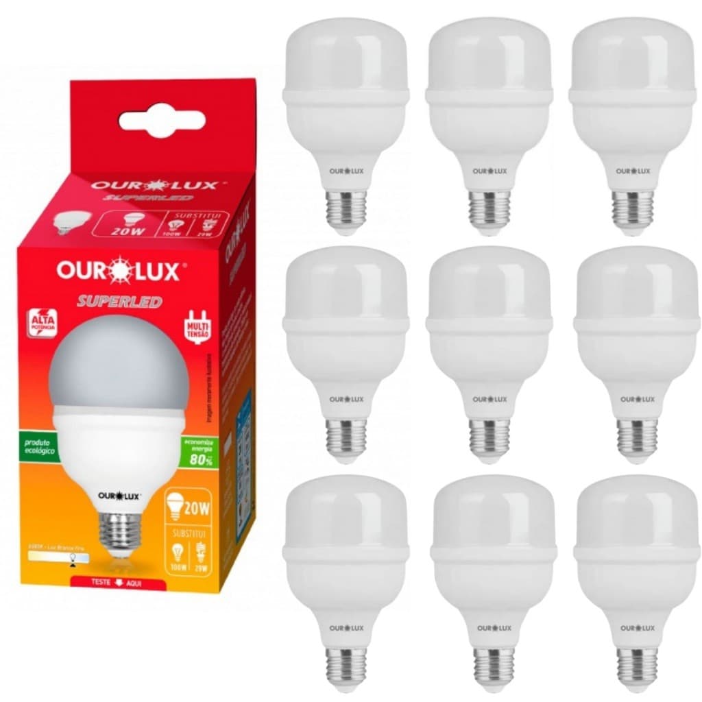Lampadas 20W 6500k Branco Frio 1600lm E27 Bivolt Ourolux/Lumanti