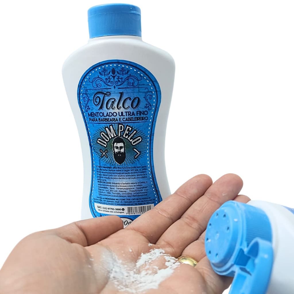 Talco Para Talqueira Mentolado Dom Pelo Ultra Fino 200g