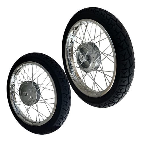 Par Aro Roda Cg Titan Fan 150 Todos os Anos Es Ks Montada Com Pneus