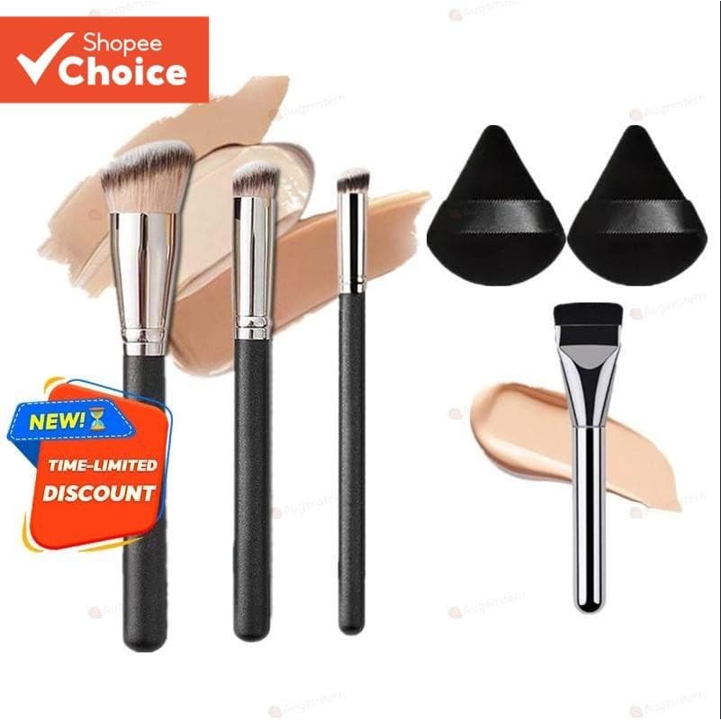 Conjunto De Pincéis De Base – Nylon Ultrafinos De 6 Peças , Sem Riscos Para Aplicação De Corretivo