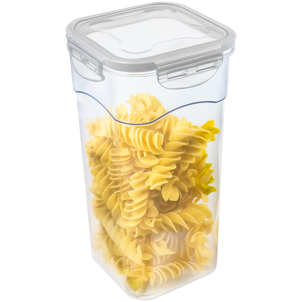 Pote Hermético 100% Porta Alimentos Organizador 2,5 Litros Quadrado Cozinha Trava Lig Brin