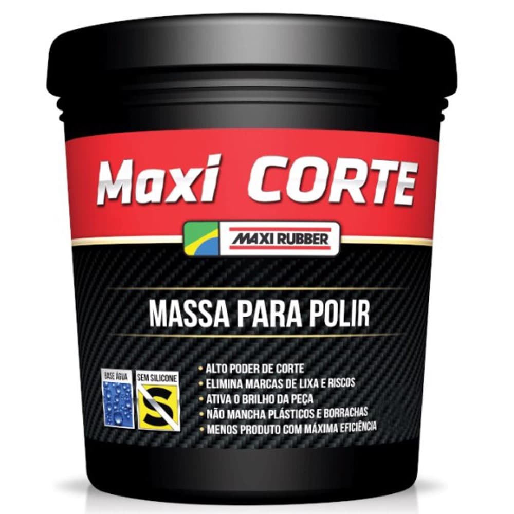 Maxi Corte Massa Polir Base Água N2 Maxi Rubber 500g