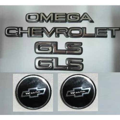 Kit Emblemas Chevrolet Omega 2 Gls+ Gravata Grade E Mala