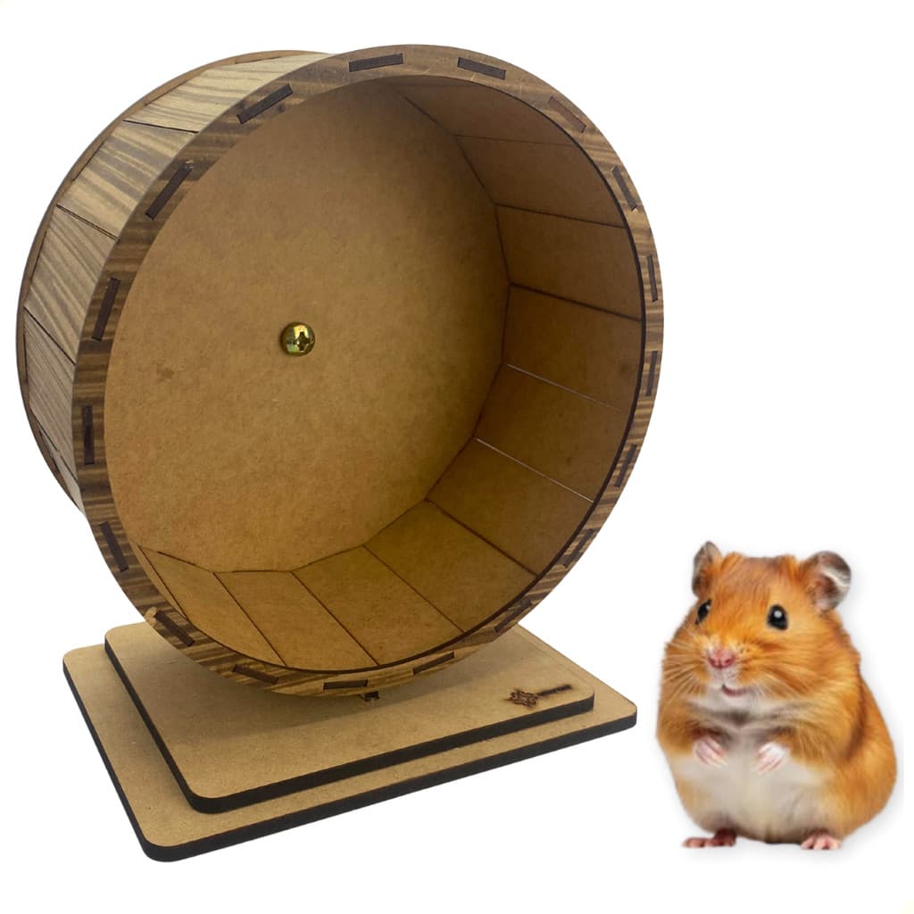 Rodinha Brinquedo Hamster Mdf Alta Qualidade E Segurança Cor Mdf