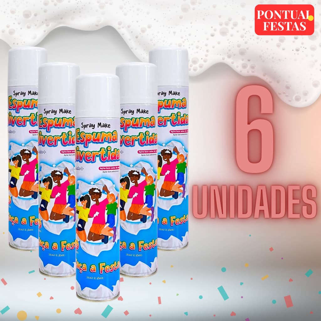 KIT 6 Espuma Divertida 400ml Carnaval Make+