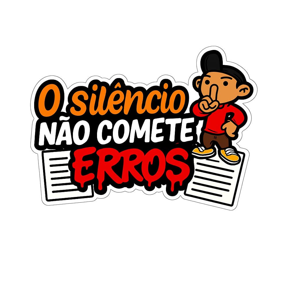 ADESIVO O SILÊNCIO NÃO COMETE ERROS 16 CM PARA CARRO MOTO E CAMINHÃO