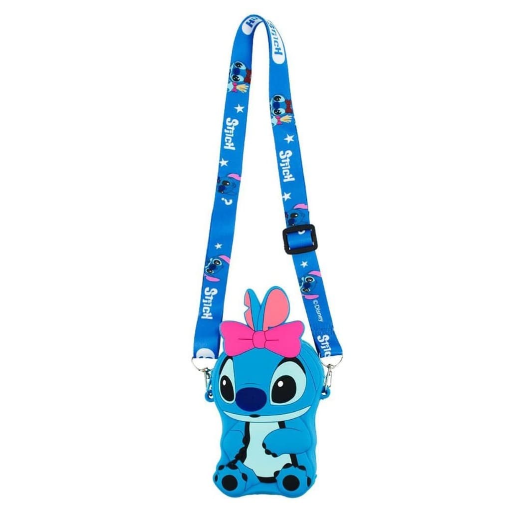 Mini Bolsa Tiracolo Stitch Silicone Infantil 16.5x9cm - Disney