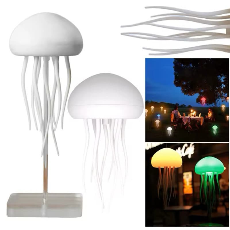 Luminária de Água Viva LED RGB,Mesa De Mudança Luz, Recarregável Tipo C para Atmosfera e Decoração