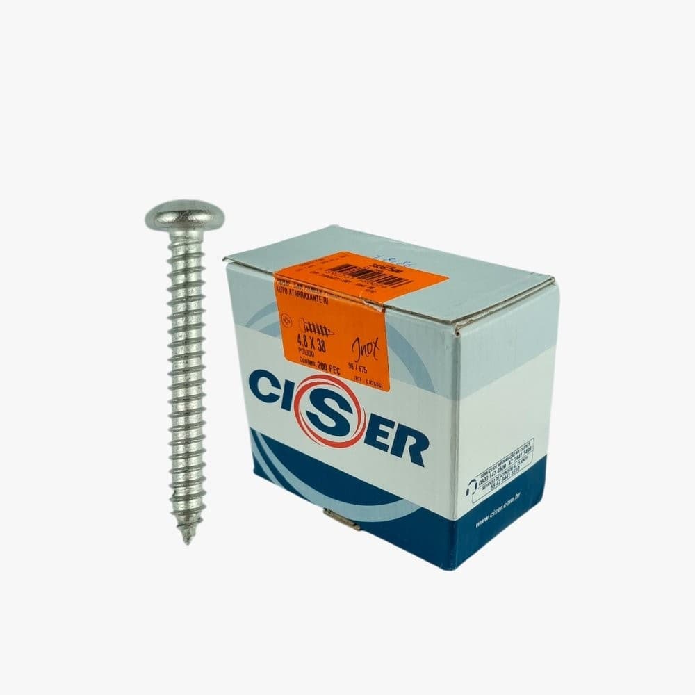 Parafuso Inox AAT Panela Phillips 4,8X38 (Caixa c/ 200 Peças)