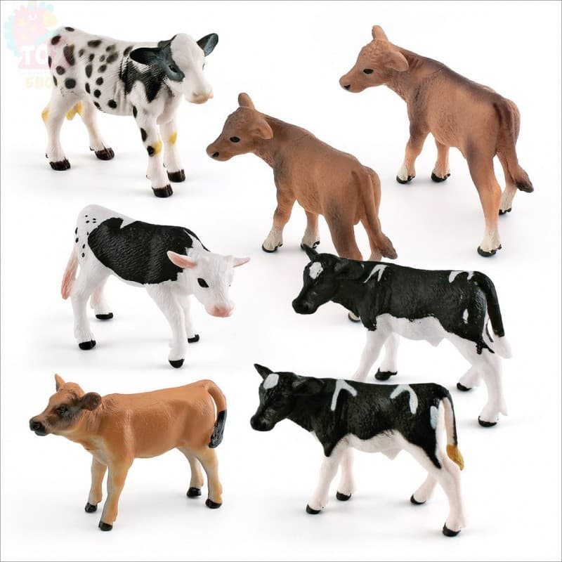 Educação Científica Infantil Brinquedos Cognitivos Simulação Animais Selvagens Vacas Vacas Amarelas Jersey Cowboy Modelo Fazenda Decoração de Rancho ou