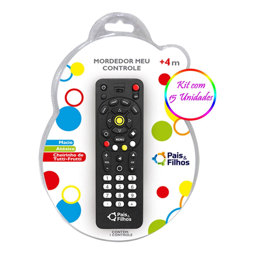 Kit com 15 Controle Mordedor Controle Remoto Infantil Bebê Criança Vinil Atóxico com Cheirinho