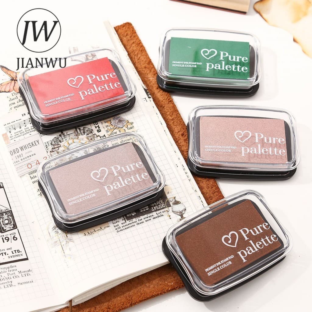 JIANWU 20 Cores Almofada De Tinta Grande Planeador De Óleo Material De Carimbo De Silicone Côncava Cor Da Cintura Criativa DIY Journal Stationery