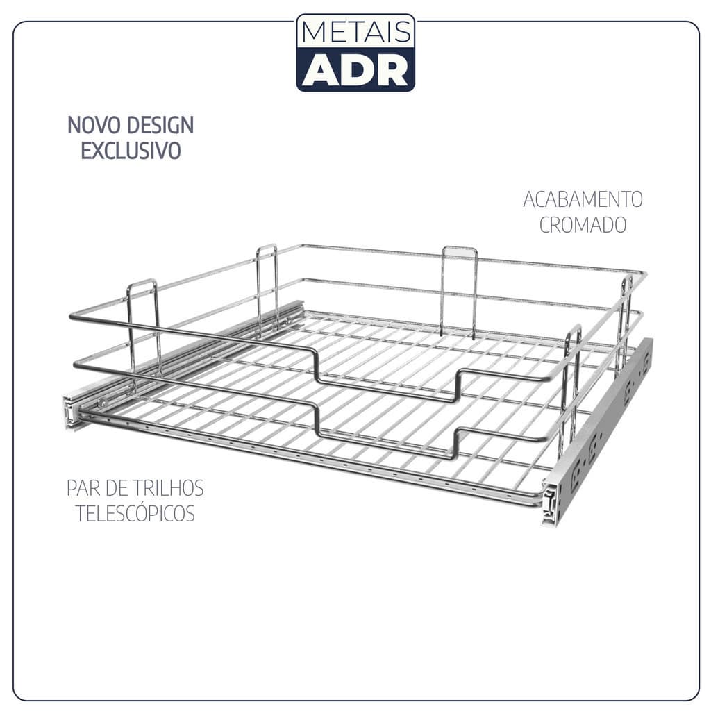 Gaveta Fruteira Deslizante 270larg x300prof x130alt Mód.30cm