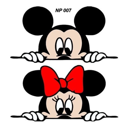 Par Adesivo Mickey E Minnie Retrovisor Carro Moto Espelho