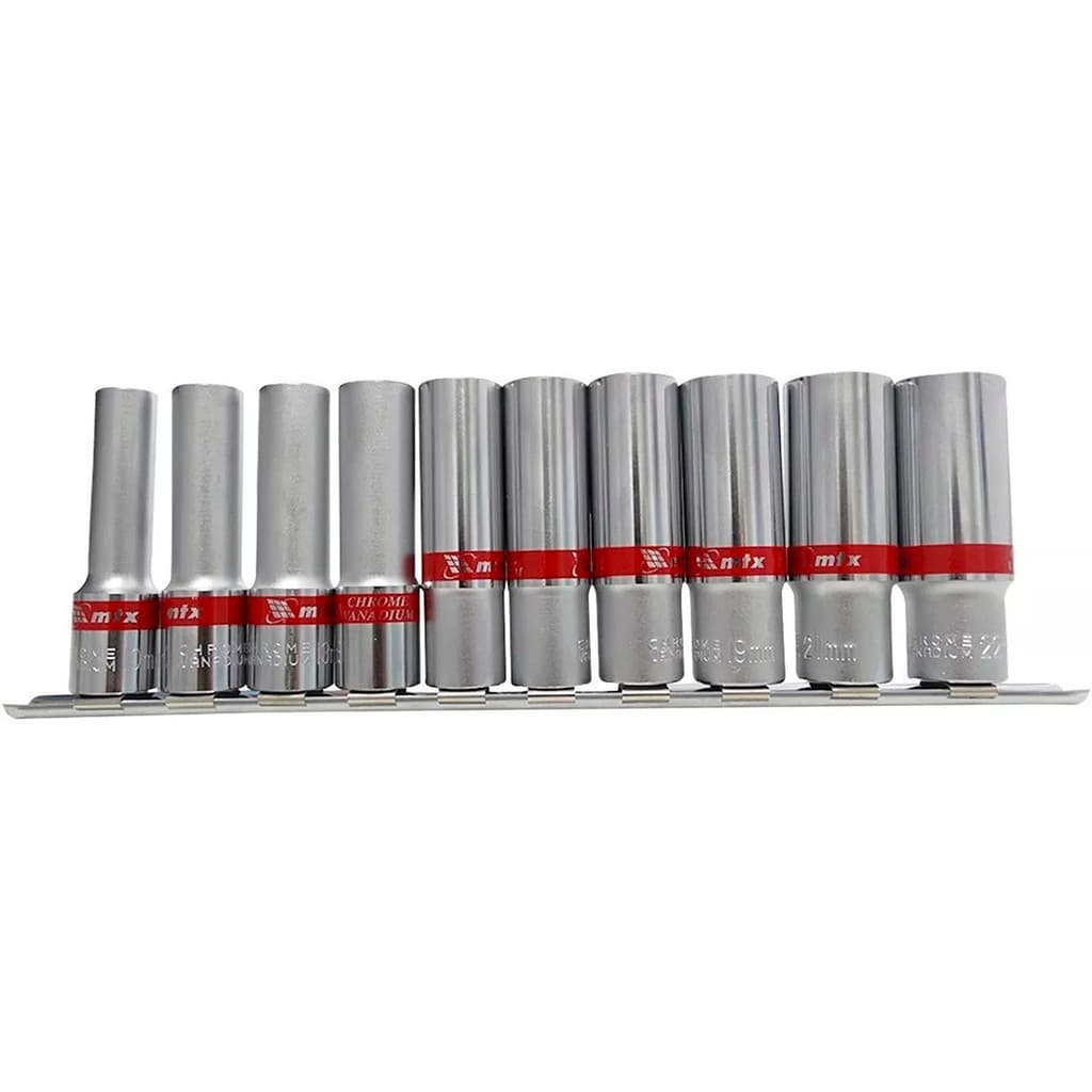 Jogo De Soquete Sextavado Longo 1/2" 10 A 22mm 10 Pcs MTX - 135909