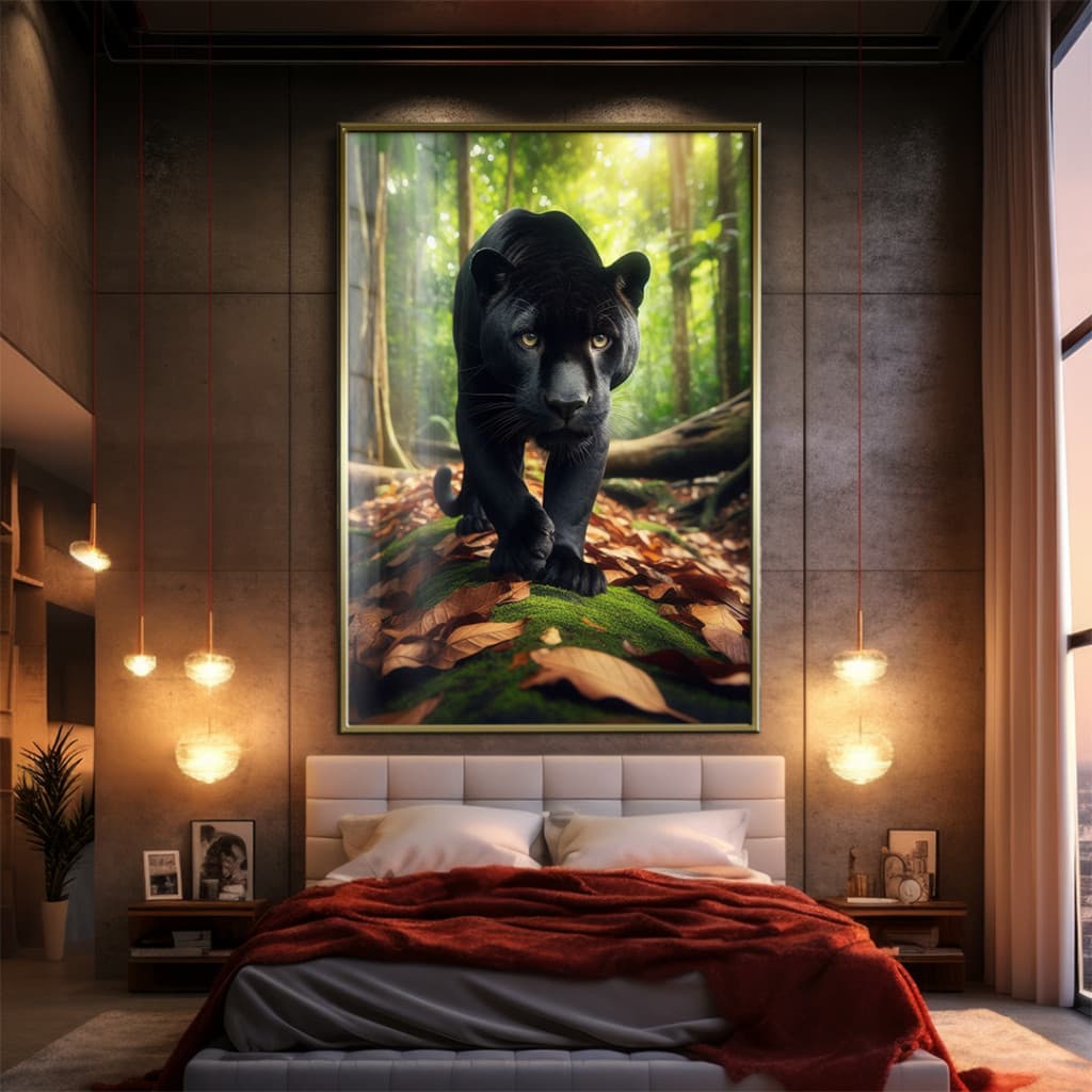 Quadro Decorativo GRANDE Alta Resolução Para Sala Quarto Escritório Pantera Negra 2