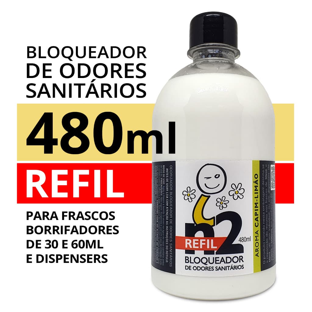 Refil n2 :: Bloqueador de Odores Sanitários (480ml) – Capim-limão