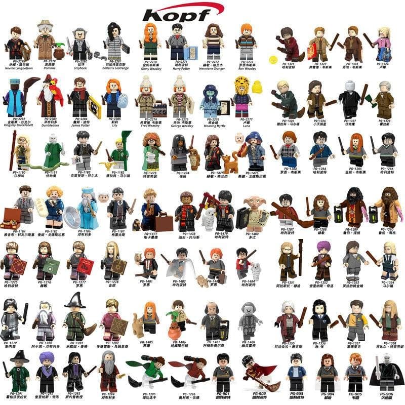 Coleção de personagens de Harry Potter Volkswagen Volkswagen Brinquedos educativos montados para crianças em blocos de c