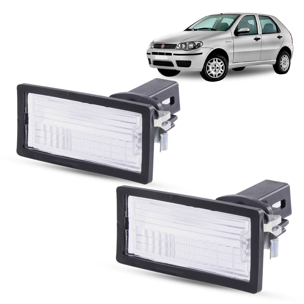 Par de Lanterna Luz de Placa + Soquete Fiat Palio G3 2004 2005 2006 2007 2008 2009 2010 2011 2012 2013 2014 2015 2016