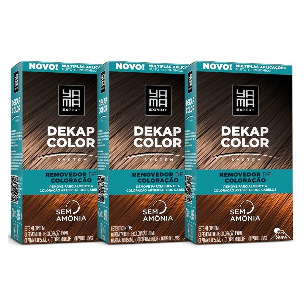 Kit 3 Dekapcolor System Removedor de Coloração 300ml - Yamá