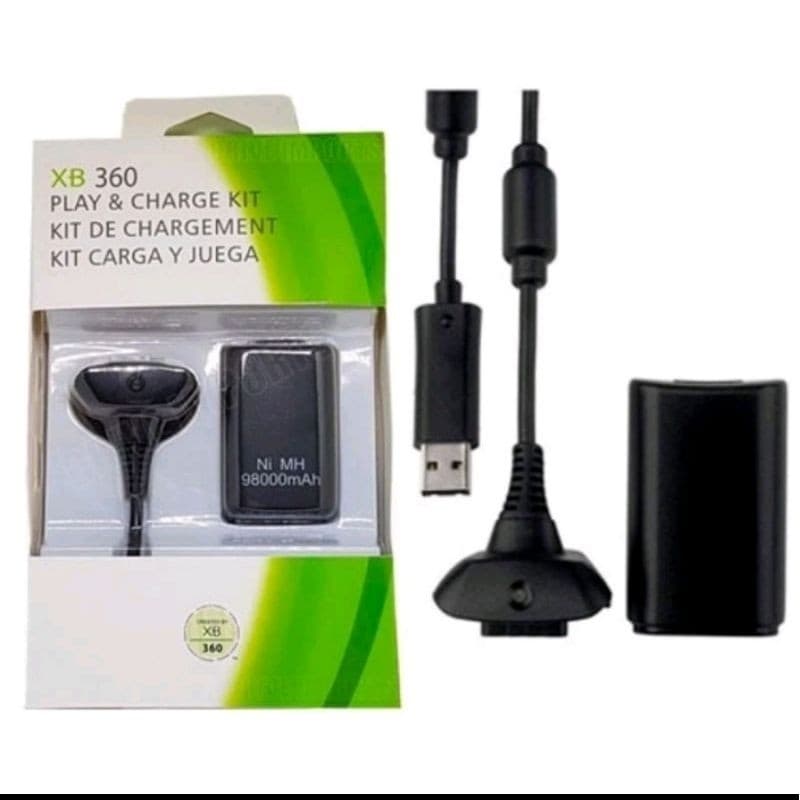 Bateria para controle Xbox 360 + 1 cabo carregador 1.4m