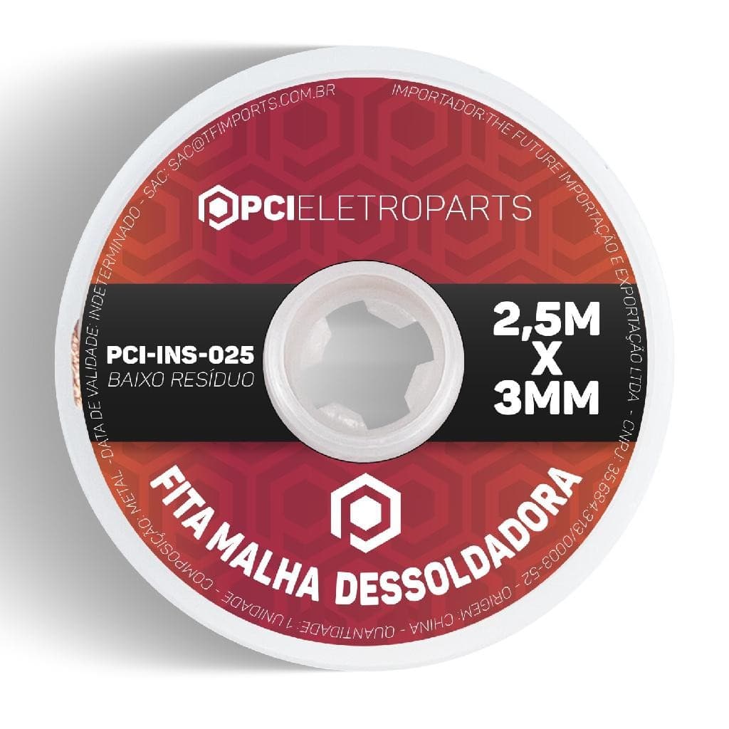 Malha Dessoldadora 3metrosx2,5mm Ferro Solda Pci Eletroparts