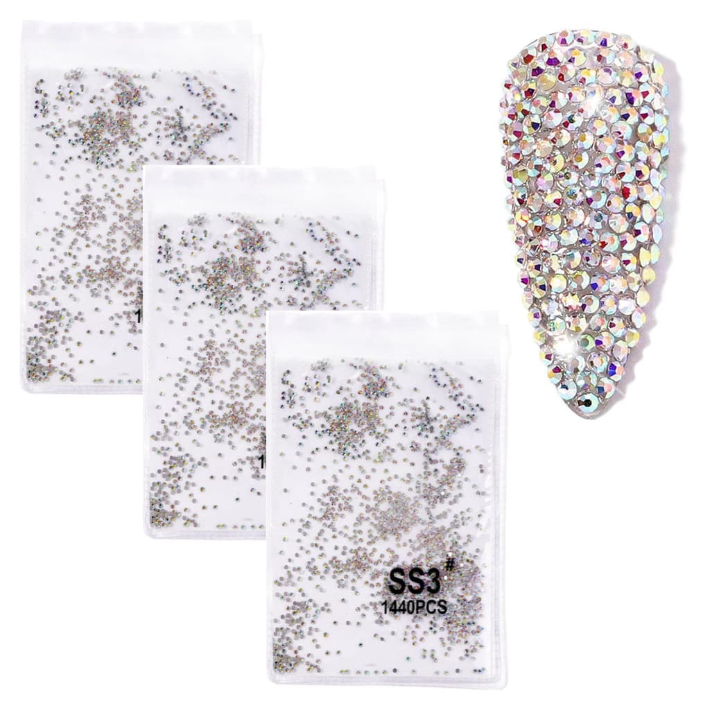 Kit Strass Cristal Furta Unhas E Artesanato Pedrinhas Nail Art 4320 Decoração Brilhante