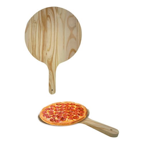 Kit com 5 Pá Para Pizza Madeira 35 Cm Cabo Curto Forno Pizzaria