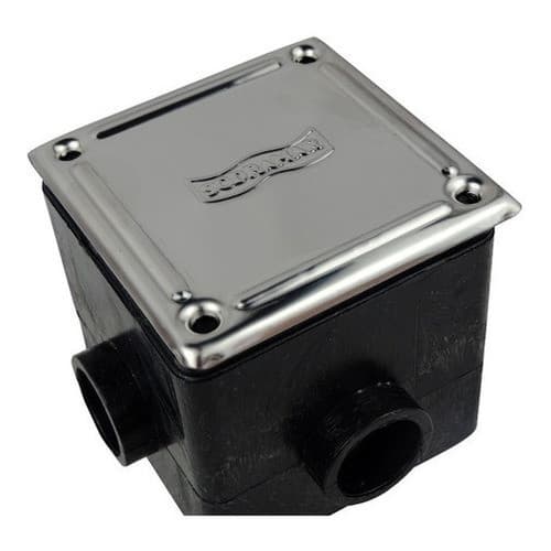 Caixa De Passagem Quadrada Tampa Inox Iluminação Sodramar Original